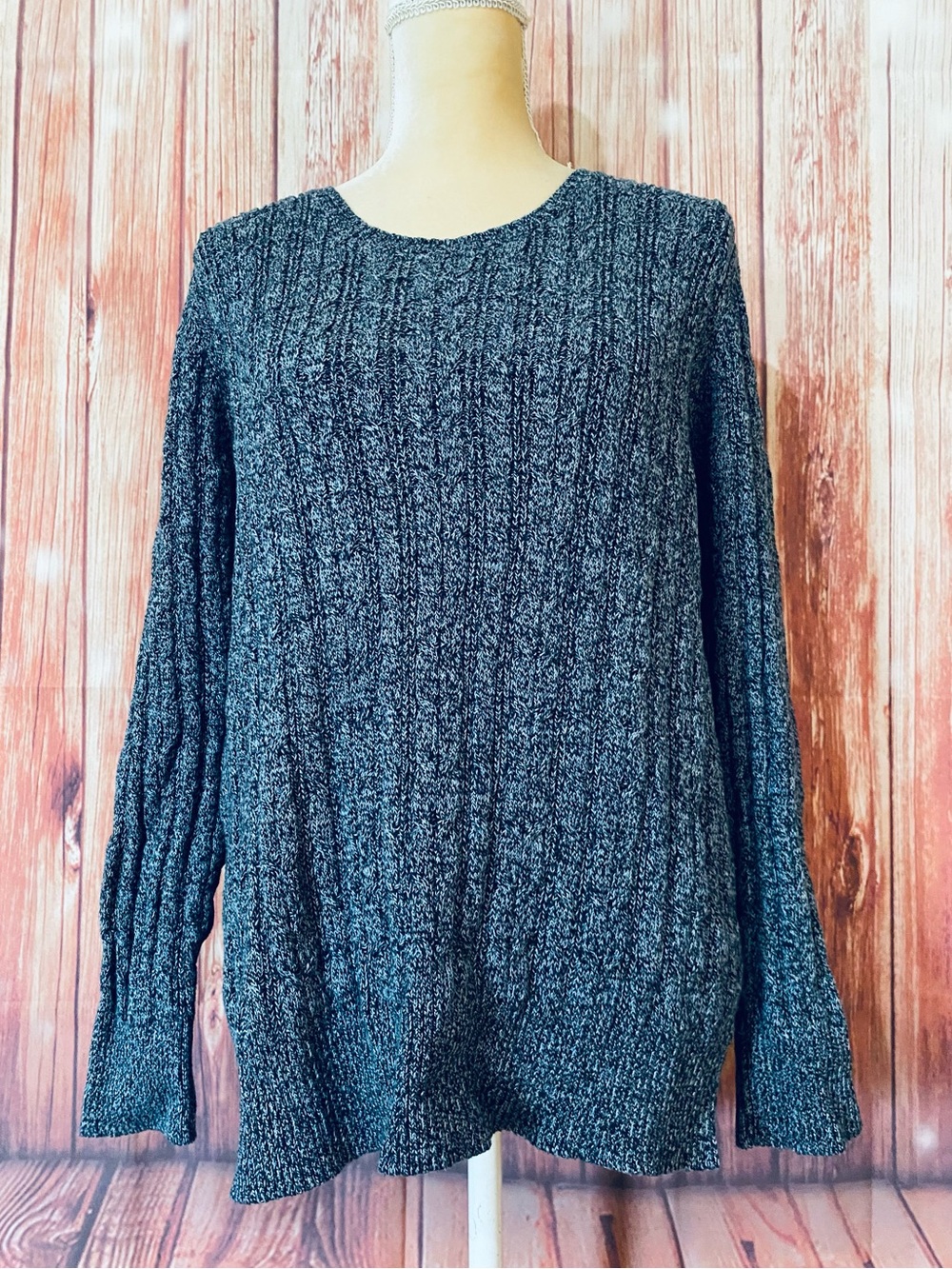 Women’s 2X Sweater St. John’s Bay Gray Heavyweight Soft Knit Rib Textured